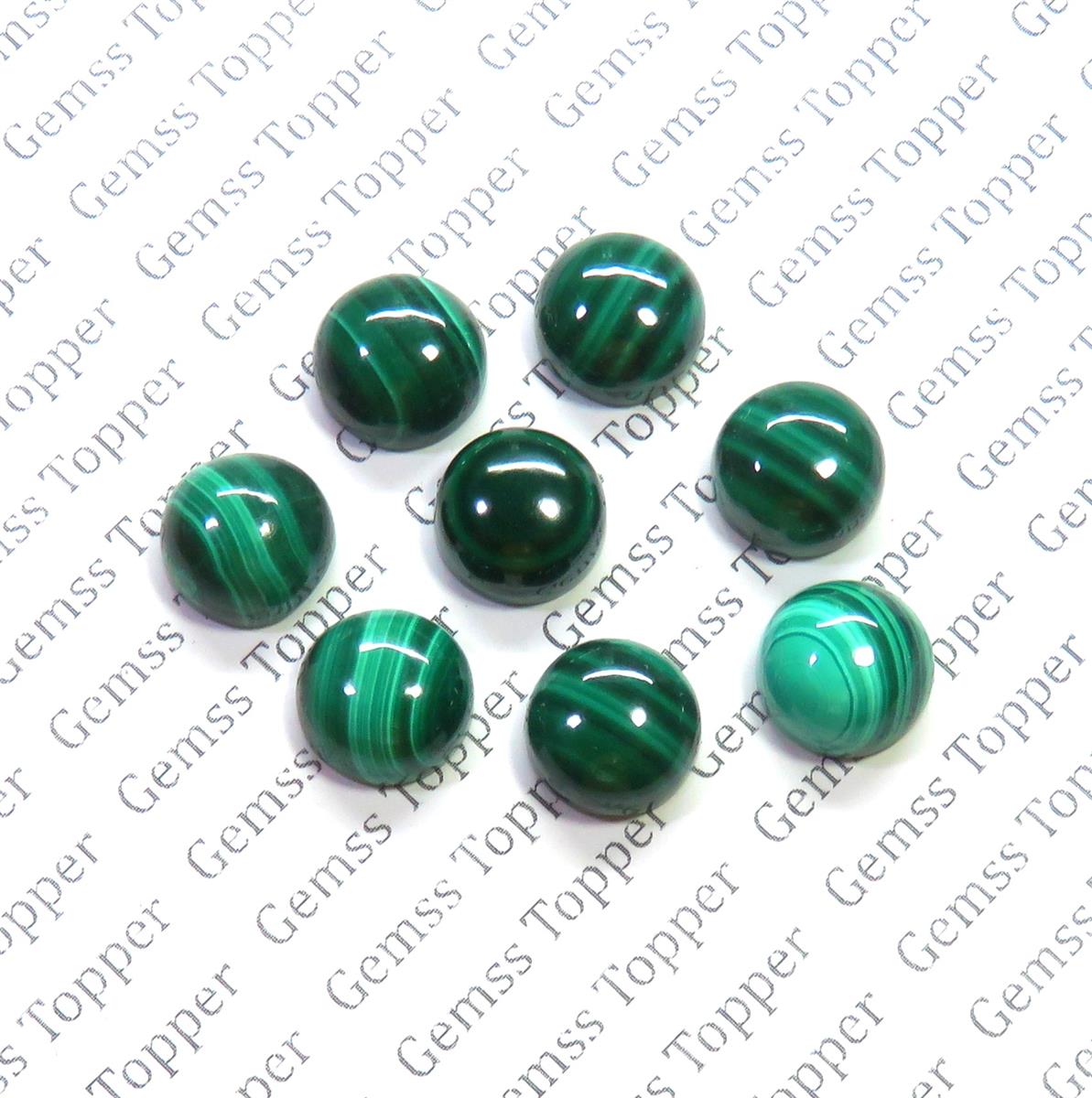 Malachite 10x10 mm Round Cabochon